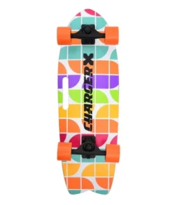 Waterborne enabled ChargerX surf skate complete - lightning bolt / rainbow #8